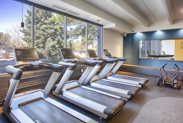 fitness center at Elm at Panorama Apartments