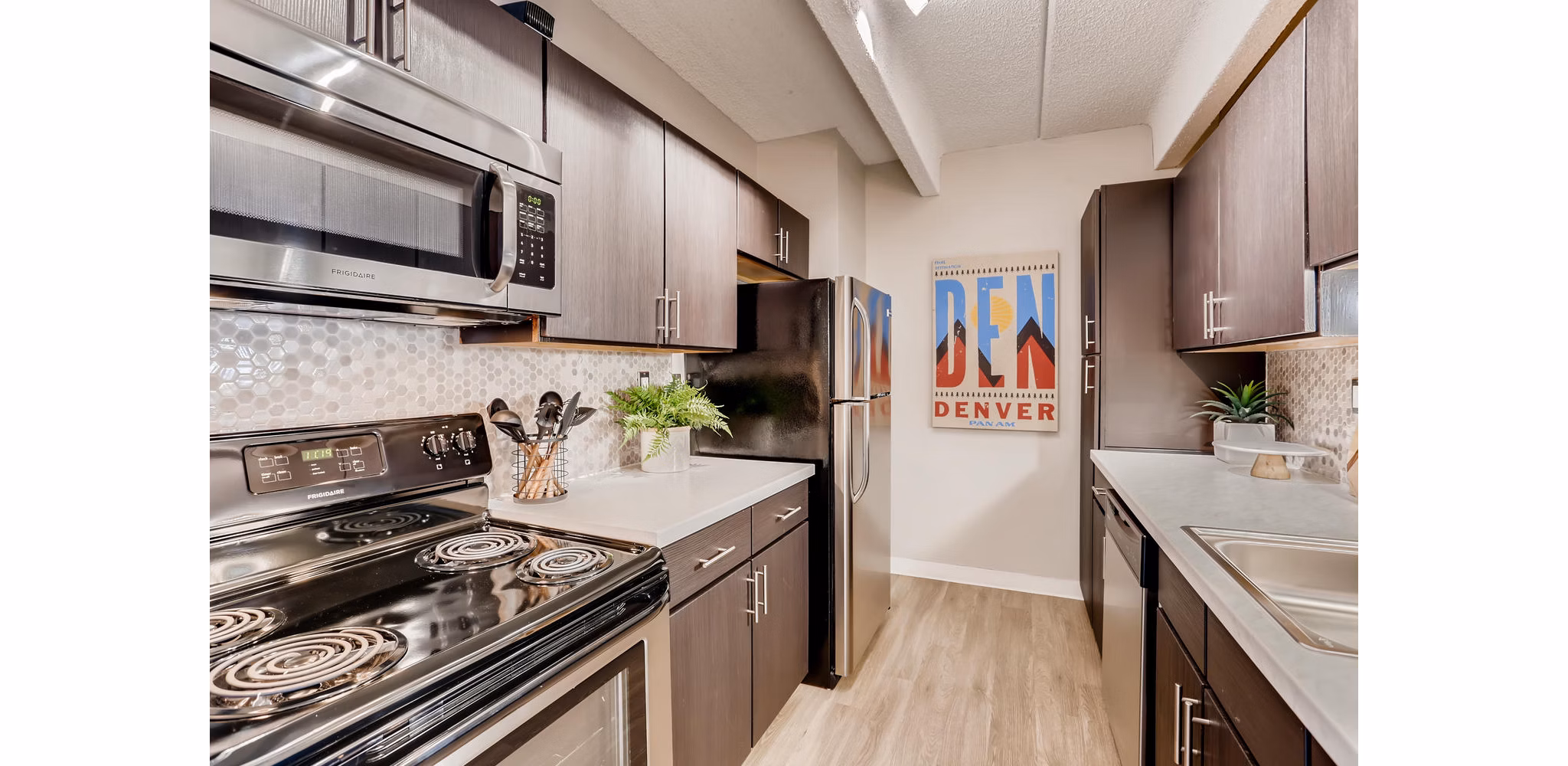 kitchen at Elm at Panorama Apartments