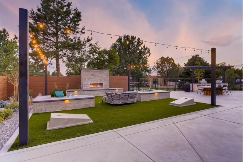 grill area at Elm at Panorama Apartments