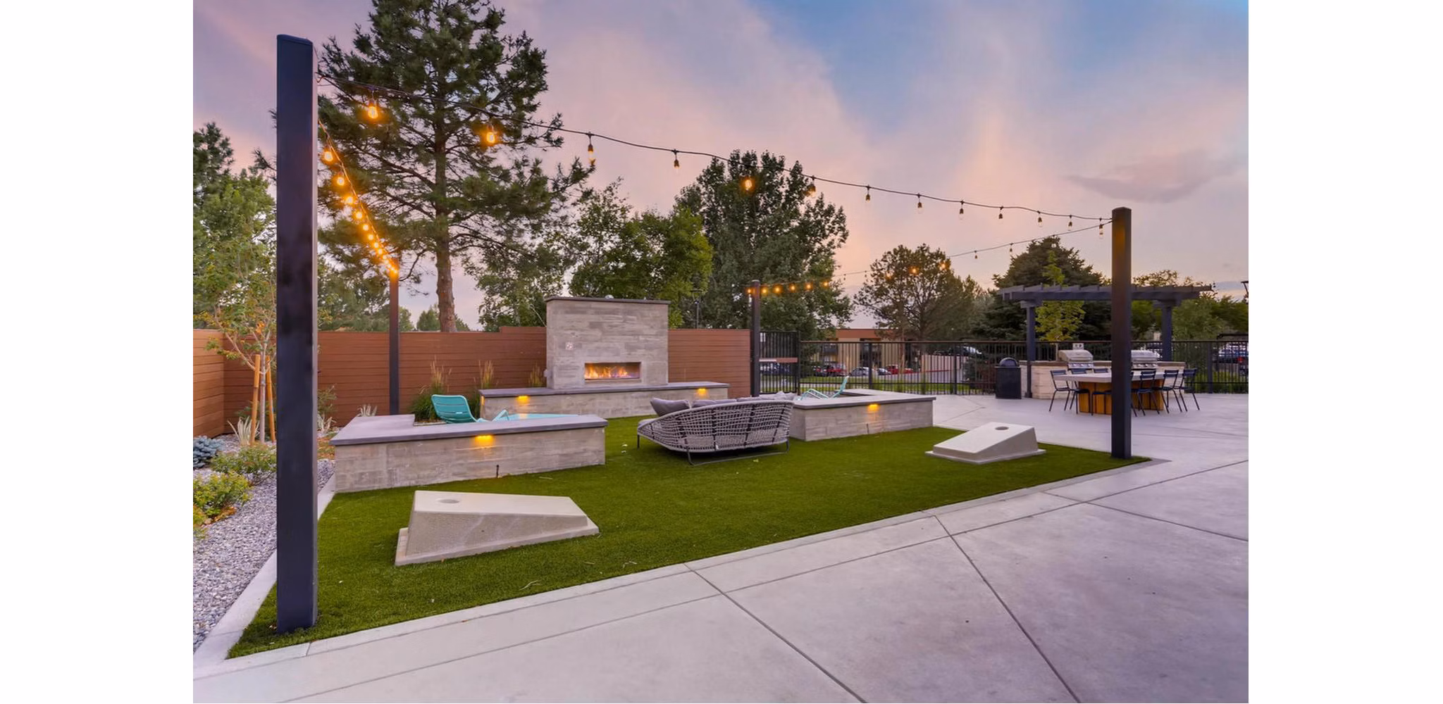 grill area at Elm at Panorama Apartments