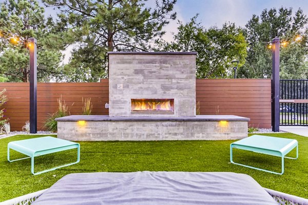 fire pit at Elm at Panorama Apartments