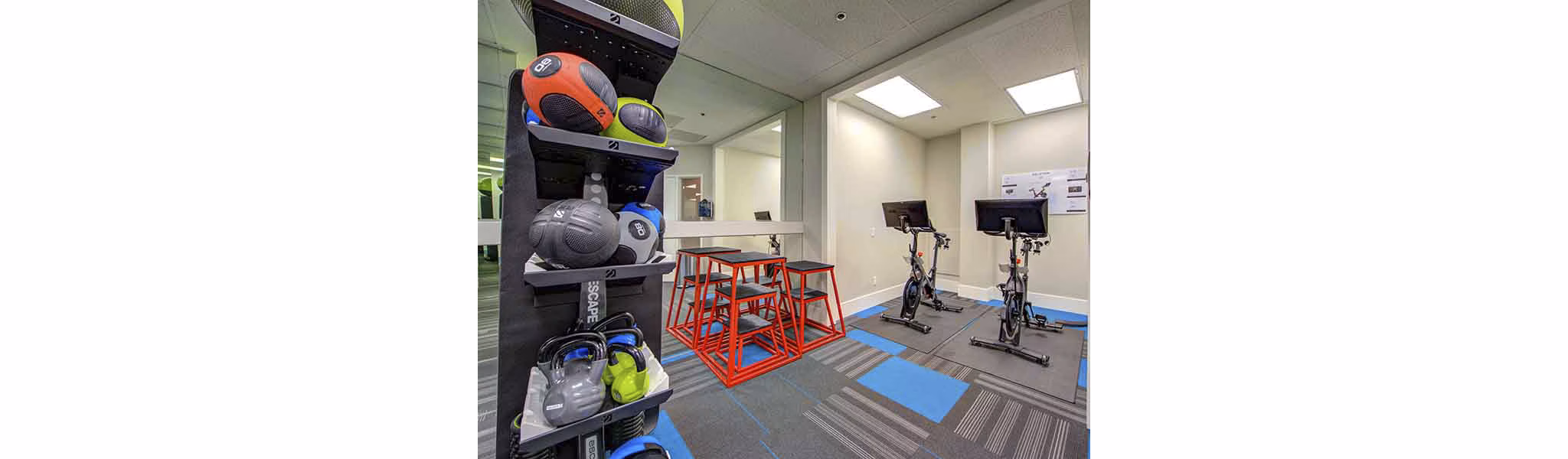 fitness center at Elevate Long Beach Apartments 