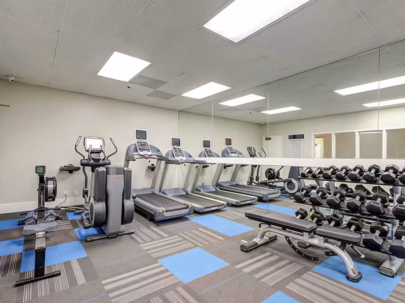 fitness center at Elevate Long Beach Apartments 