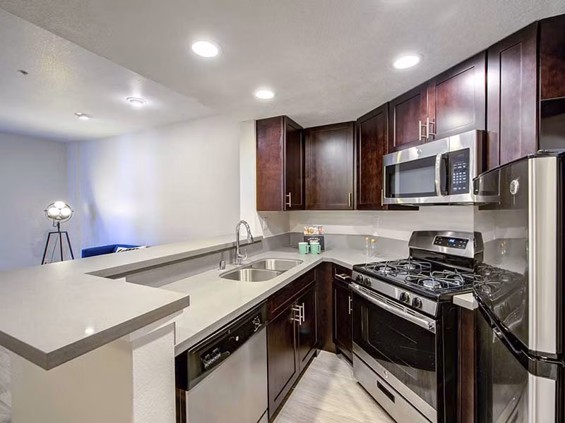 kitchen at Elevate Long Beach Apartments 