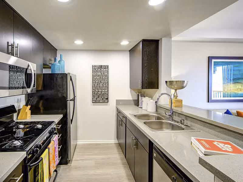 kitchen at Elevate Long Beach Apartments 