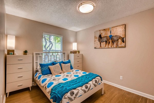 bedroom at The Eva Apartments