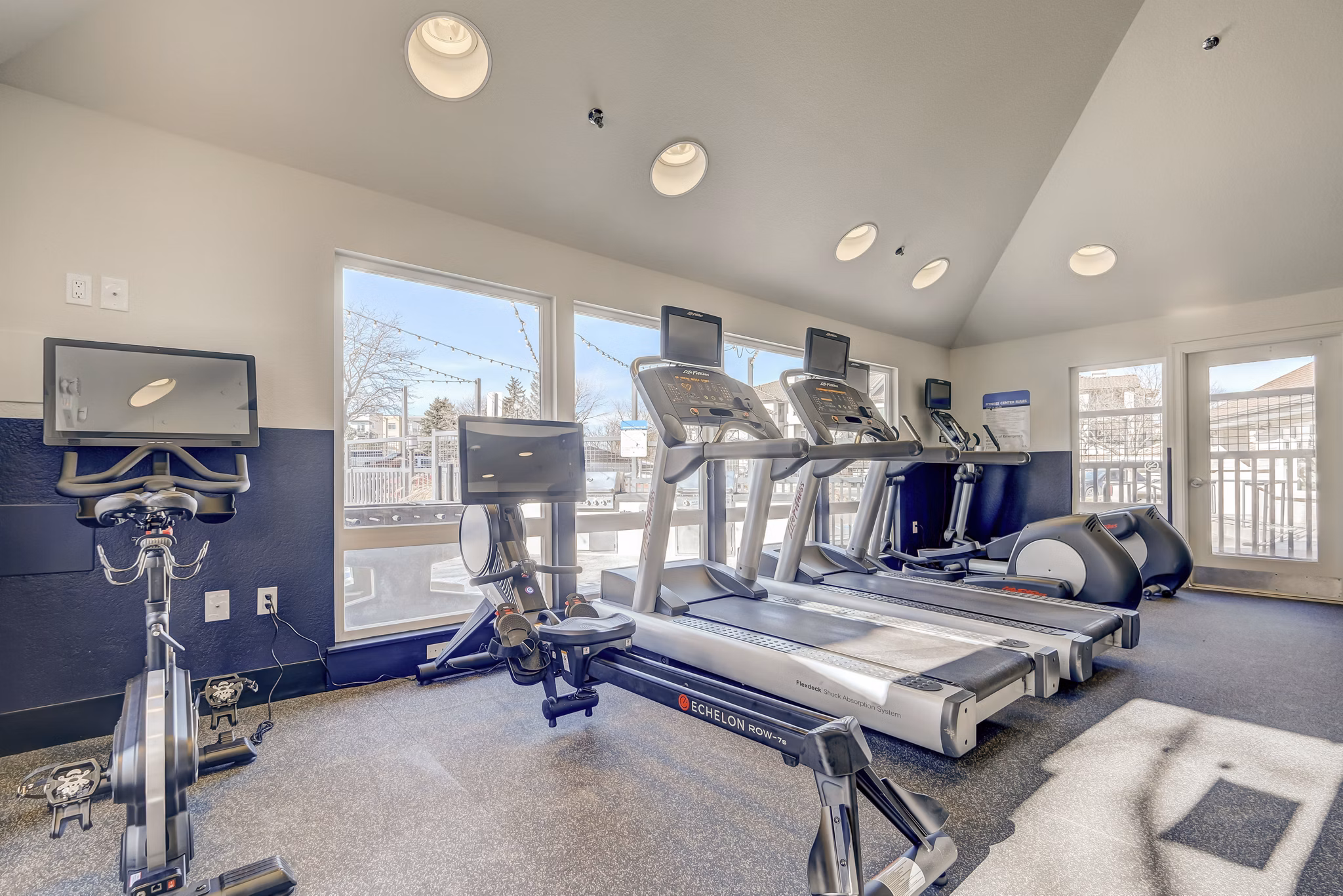 fitness center at Village Creek at Brookhill Apartments