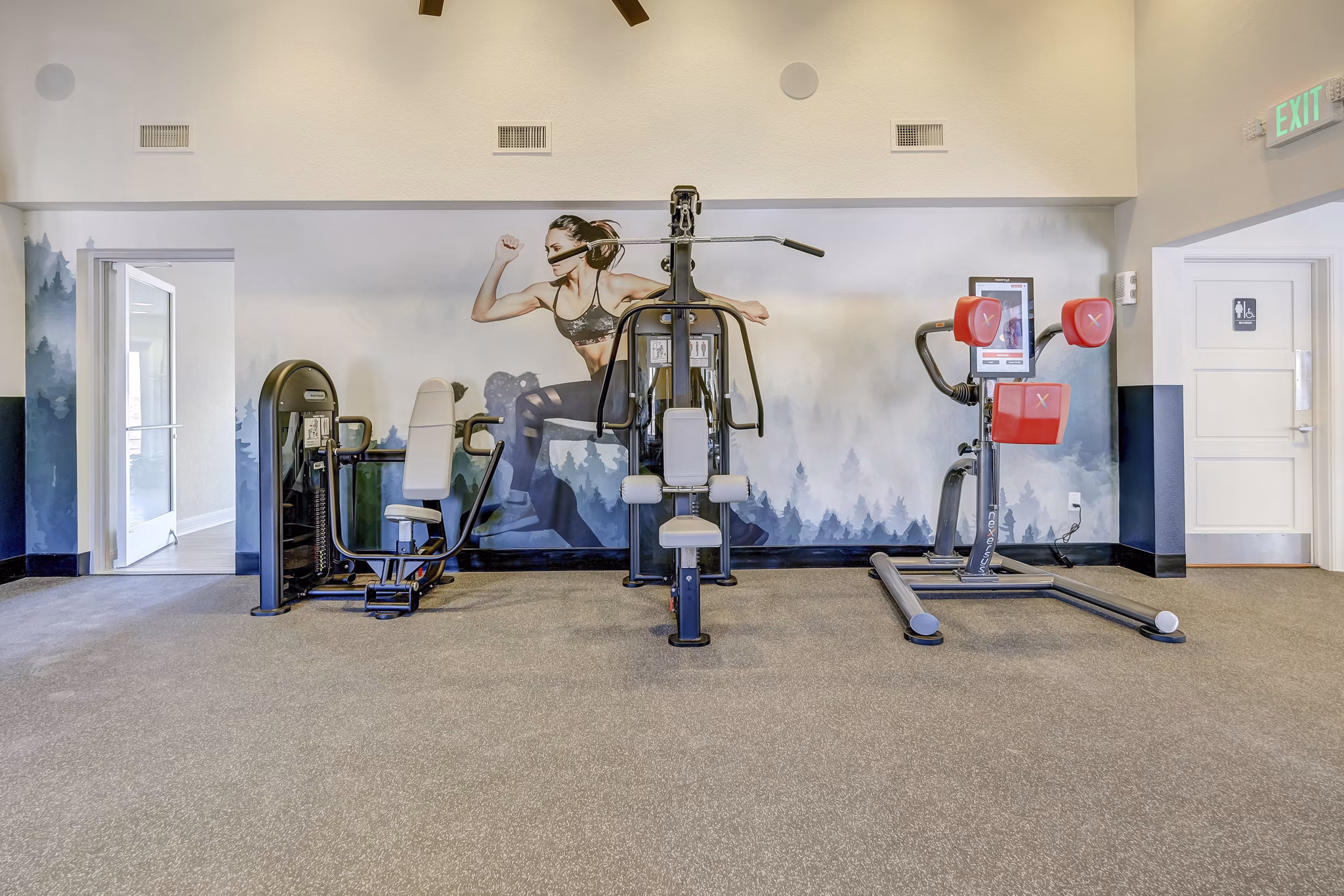 fitness center at Village Creek at Brookhill Apartments