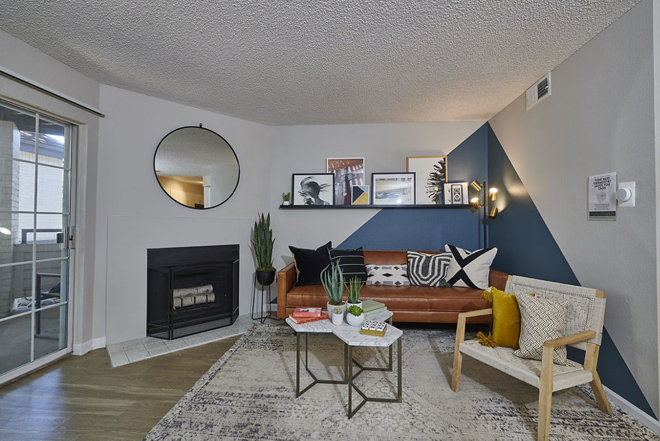 living room at Village Creek at Brookhill Apartment