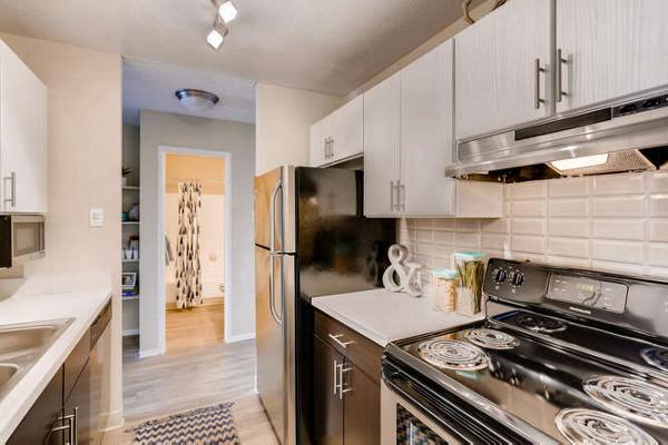 kitchen at Lakeview Towers at Belmar Apartments