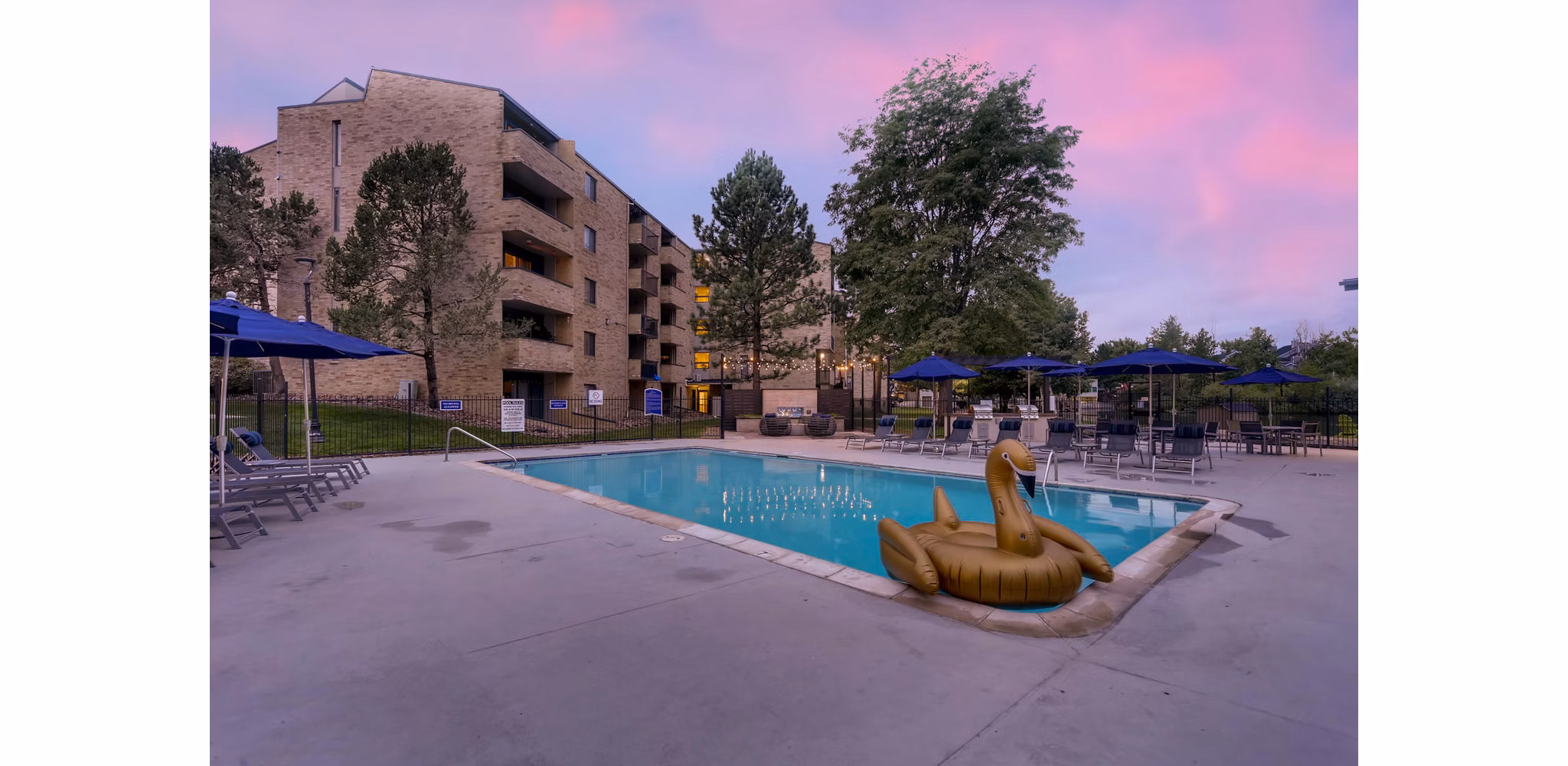 pool at Lakeview Towers at Belmar Apartments 