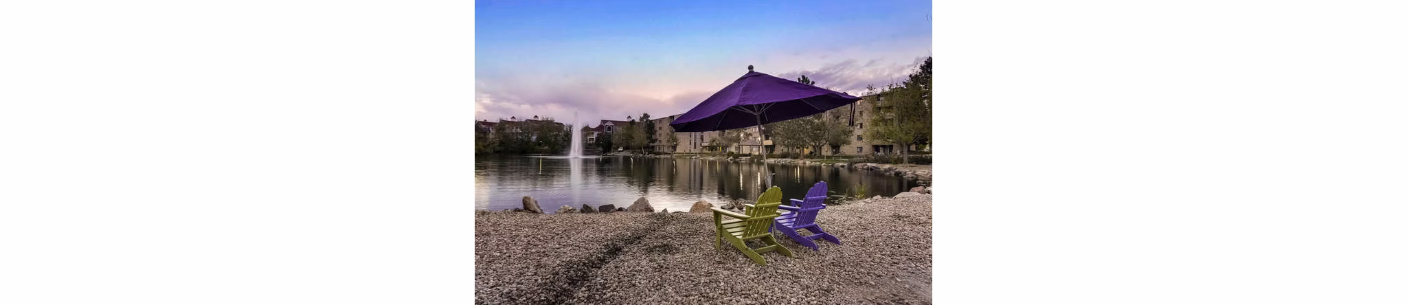 Lakeview Towers at Belmar Apartments: Scenic lake view from luxury apartments in Lakewood