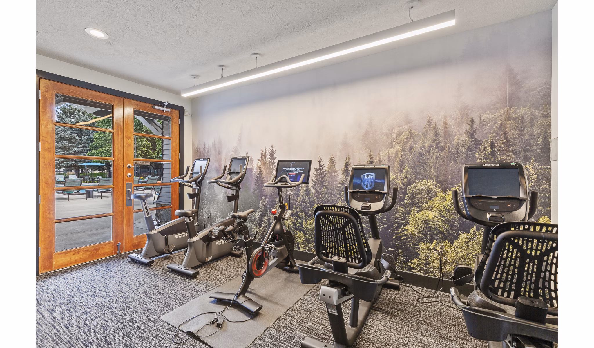 fitness center at Big Trout Lodge Apartments