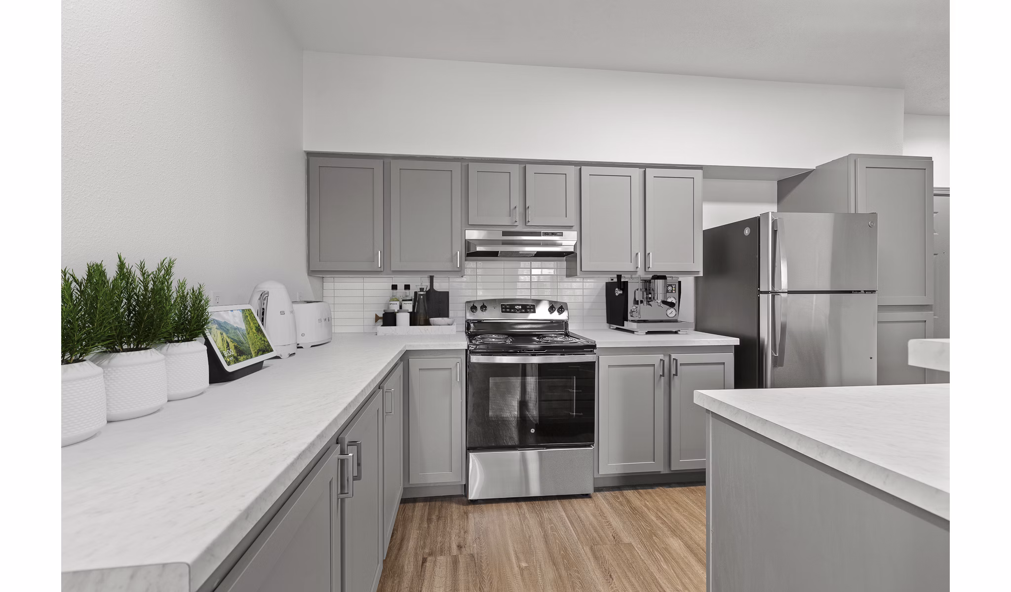 kitchen at Big Trout Lodge Apartments