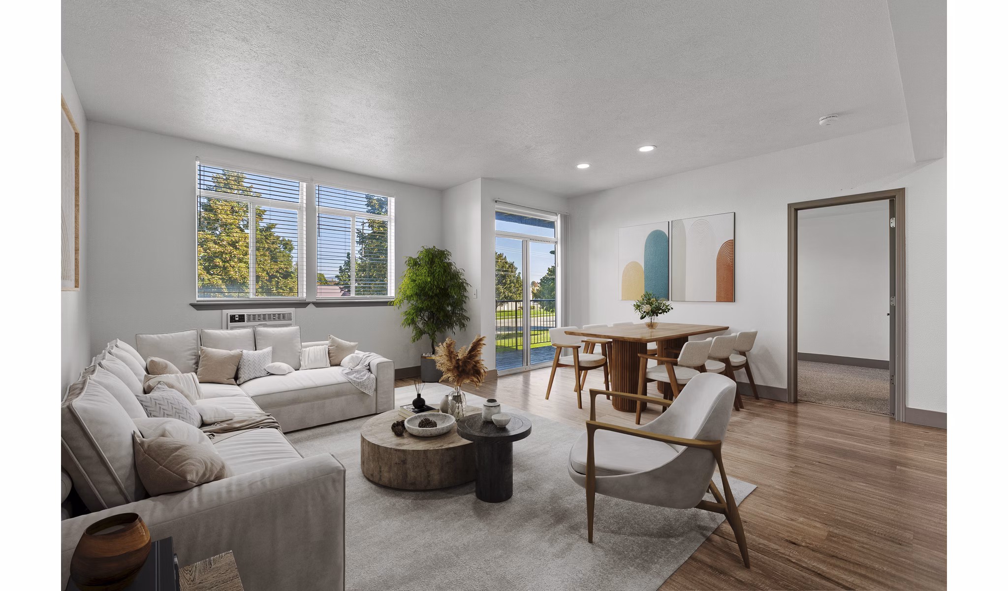living room at Big Trout Lodge Apartments