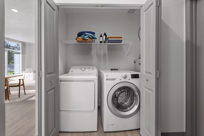 laundry room at Big Trout Lodge Apartments