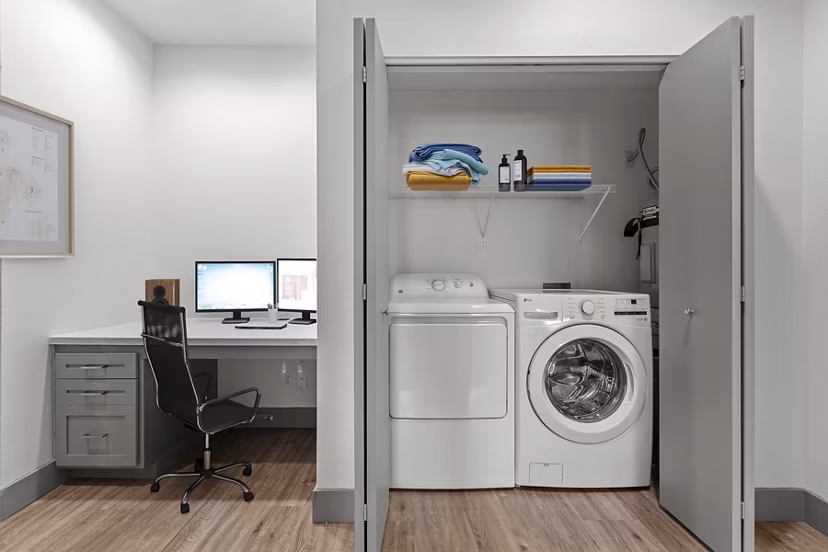 laundry room at Big Trout Lodge Apartments