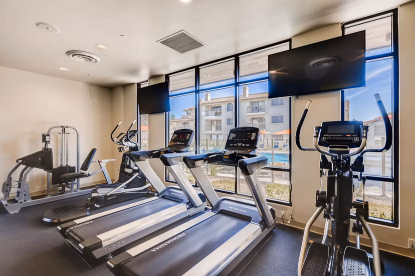 State-of-the-art fitness center with modern equipment at Chazal Scottsdale Apartments