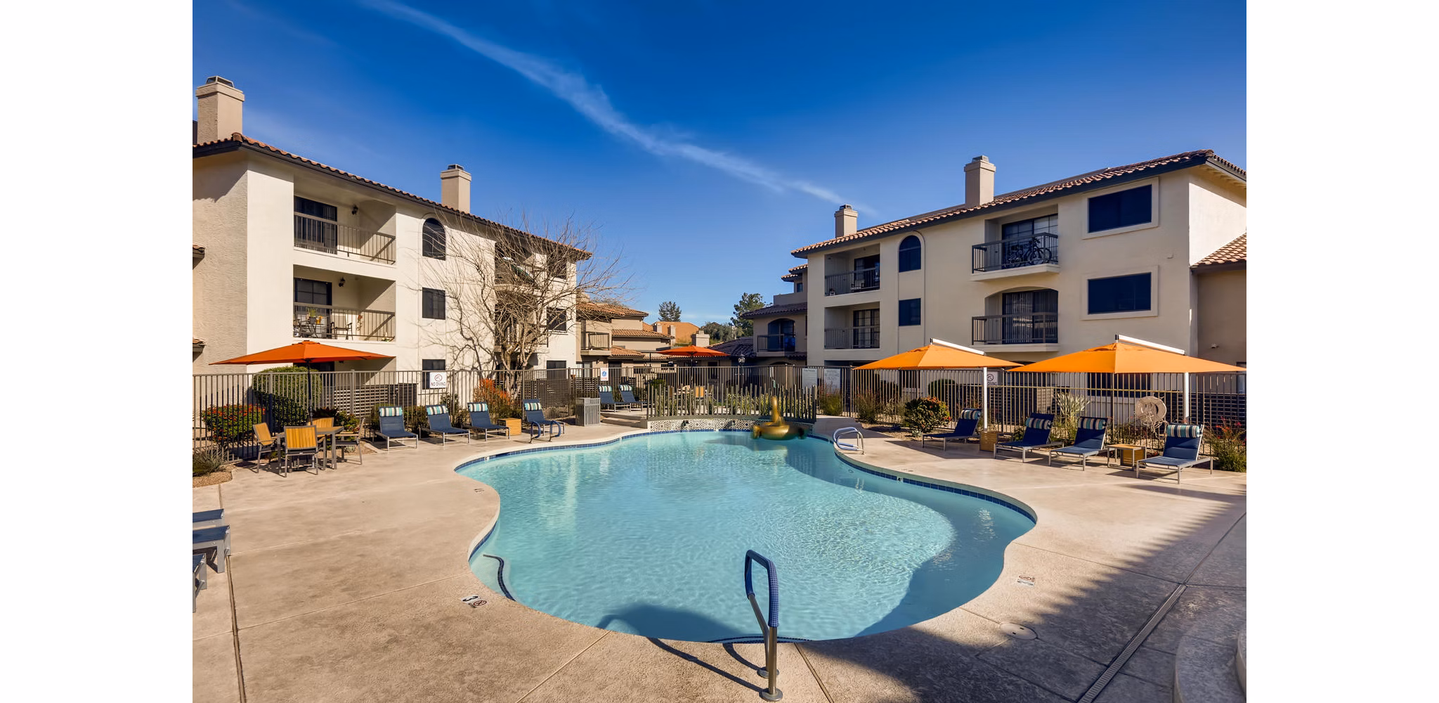 Enhanced with resort-style design, luxury pool at Chazal Scottsdale Apartments offers a serene escape in the heart of Scottsdale