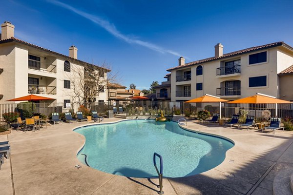 Enhanced with resort-style design, luxury pool at Chazal Scottsdale Apartments offers a serene escape in the heart of Scottsdale