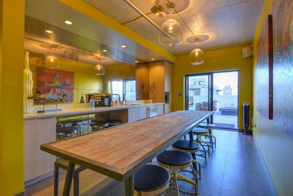 Clubhouse featuring modern design at The Wilson Building Apartments, a Greystar luxury community