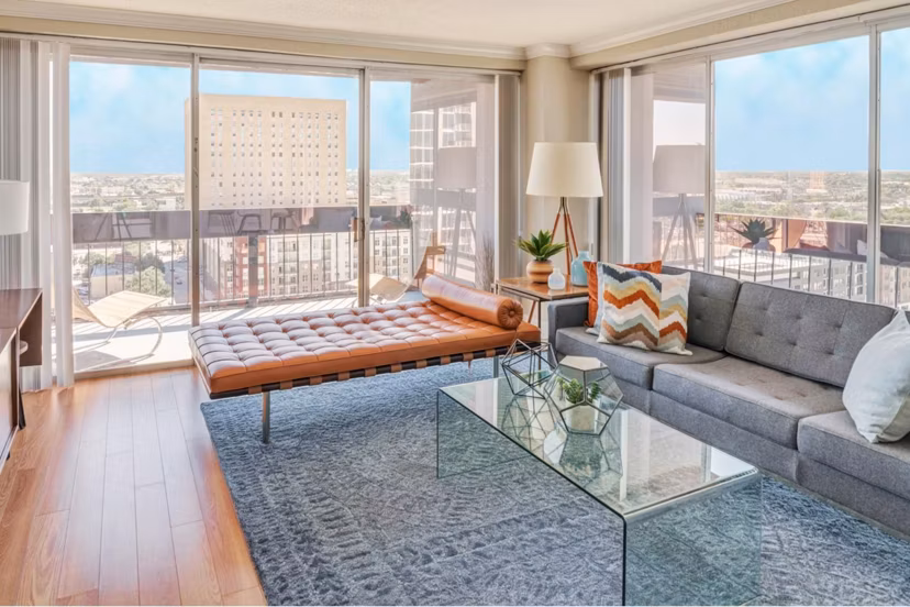 living room at Houston House Apartments