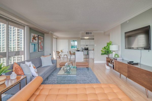 living room at Houston House Apartments