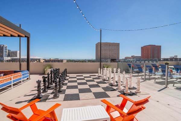 patio area at Houston House Apartments