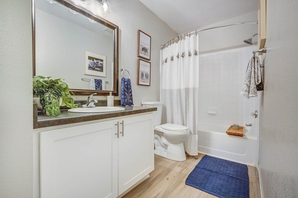 bathroom at Riverbend Apartments