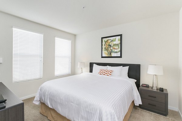 bedroom at mResidences Redwood City Apartments