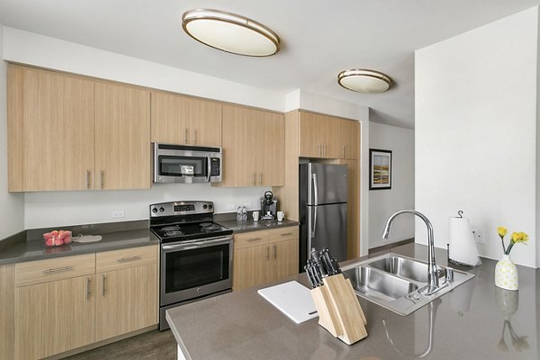 kitchen at mResidences Redwood City Apartments