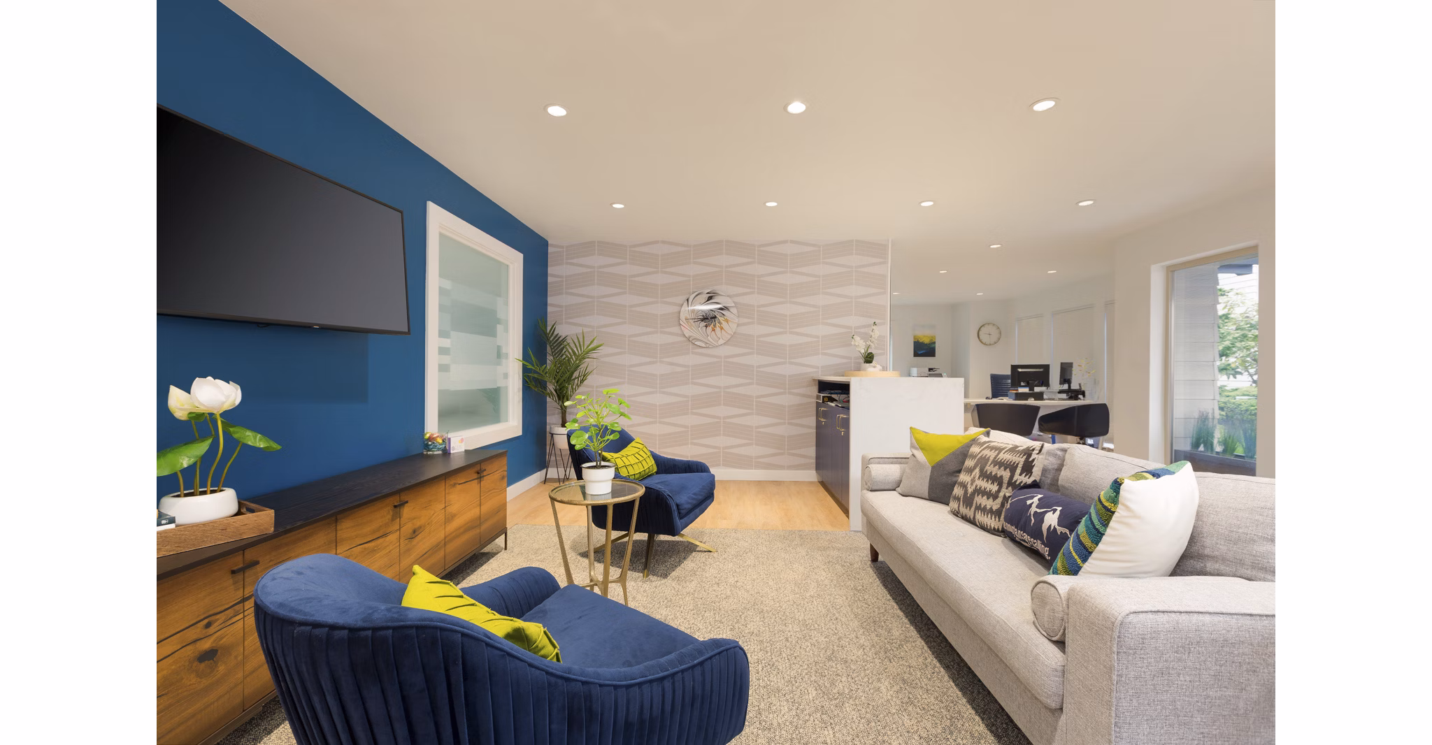 Chic clubhouse with modern amenities at The Woodlands Apartments offering luxury living experiences