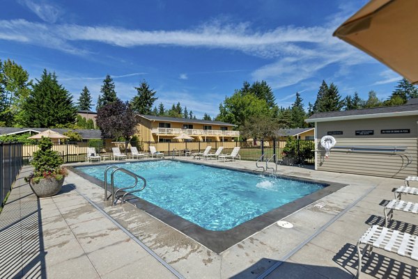pool area at Landmark Apartments 