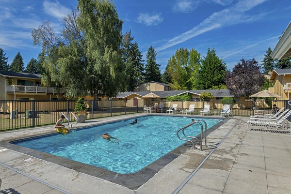 pool area at Landmark Apartments 