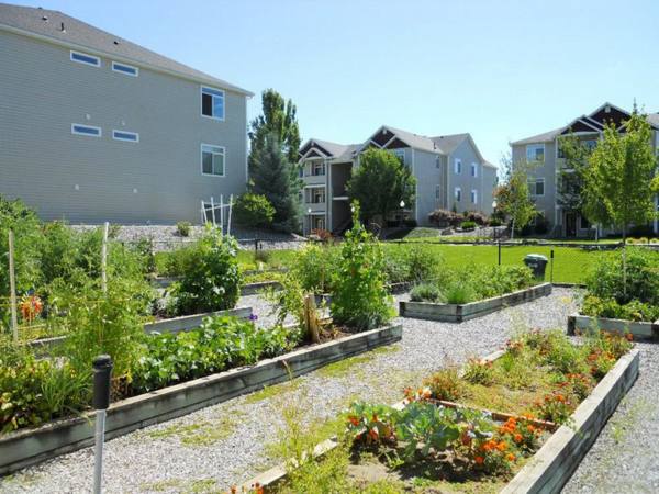 garden area at Hilby Station Apartments