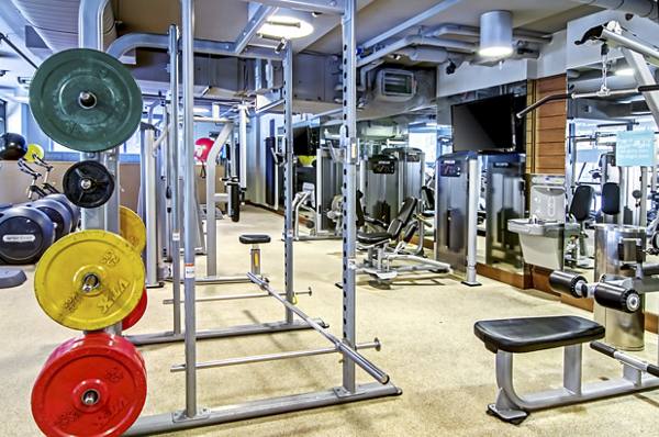 fitness center at Via6 Apartments