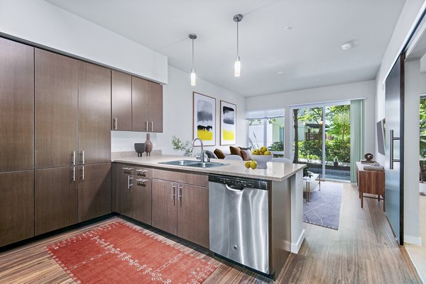 kitchen at Allez Apartments