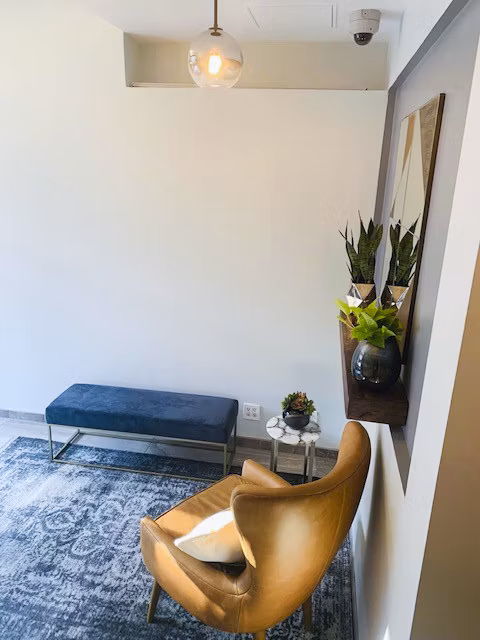Spacious hallway with modern lighting at The Atlantic Stamp Building Apartments, offering luxury living at Greystar's prime location