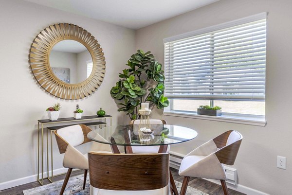 Dining room featuring modern furnishings at Avana One Zero Nine Apartments