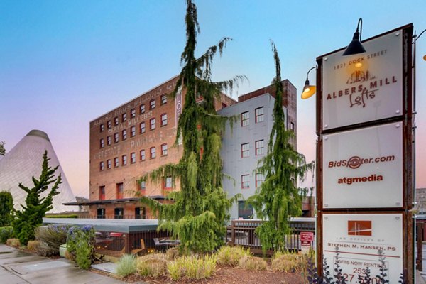 exterior at Albers Mill Lofts Apartments