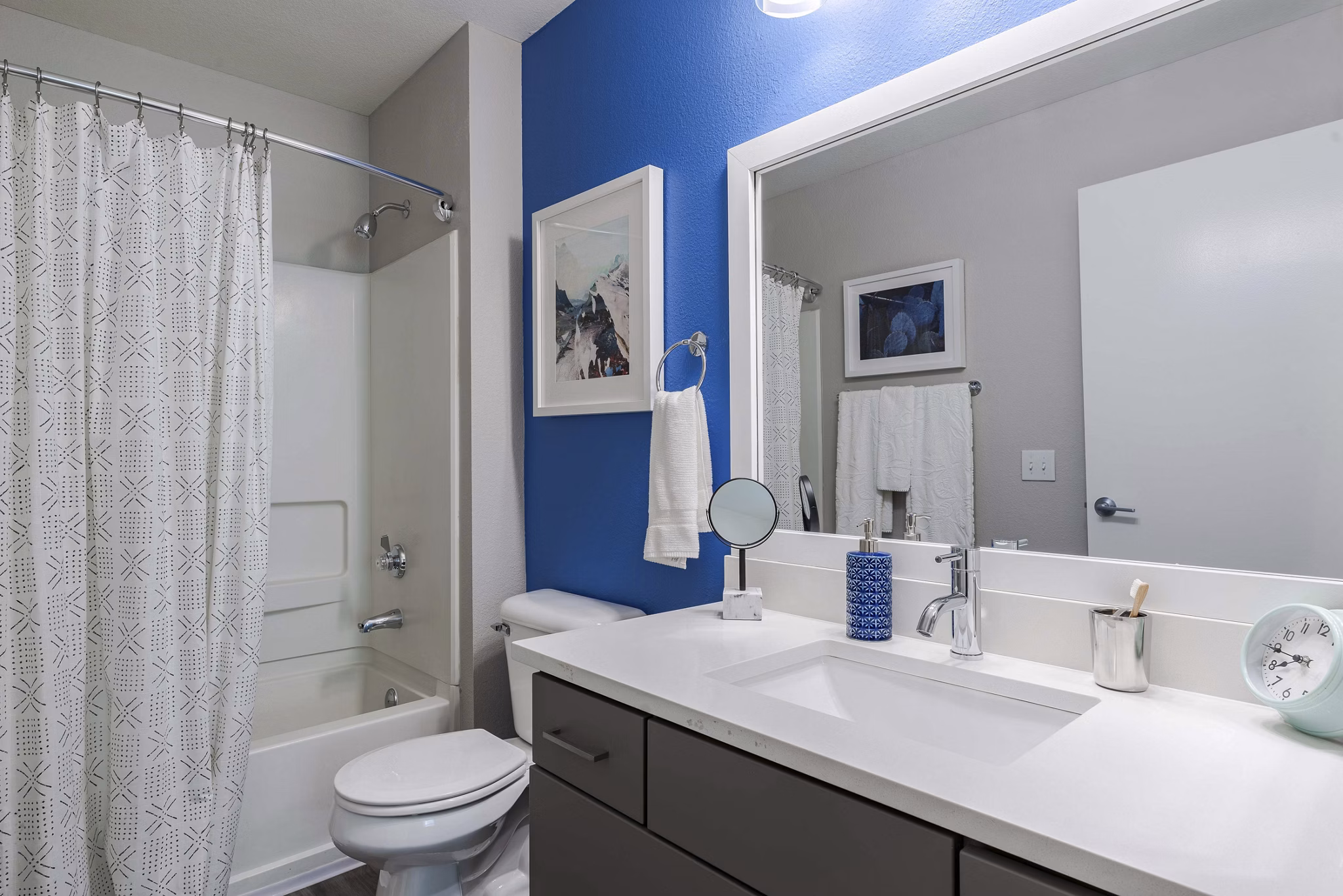 bathroom at Seven West at the Trails Apartments