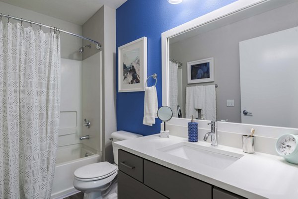 bathroom at Seven West at the Trails Apartments