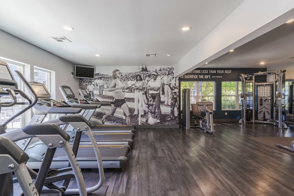 fitness center at Seven West at the Trails Apartments