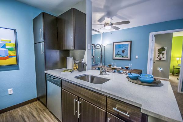 kitchen at Seven West at the Trails Apartments