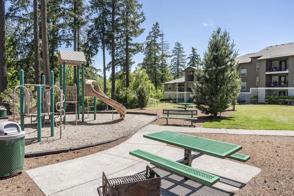 grill area at Seven West at the Trails Apartments