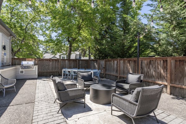 grill area at Seven West at the Trails Apartments