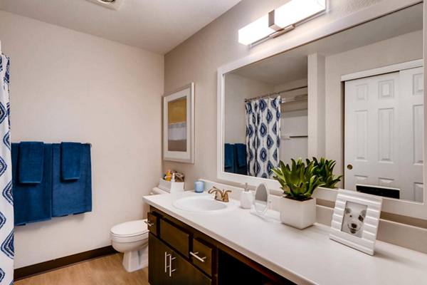 bathroom at Rivercrest Meadows Apartments