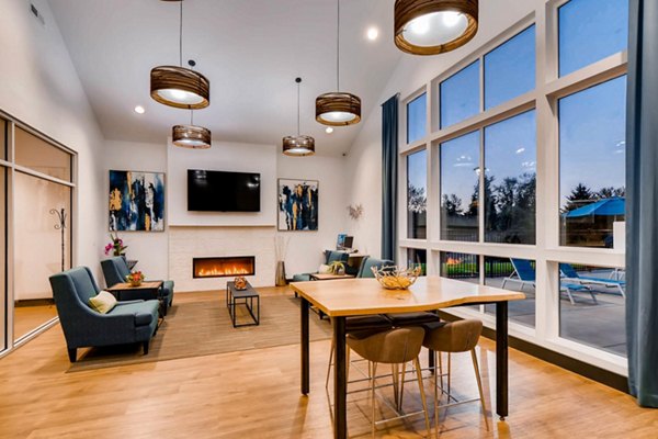 Clubhouse featuring modern interior design at Rivercrest Meadows Apartments