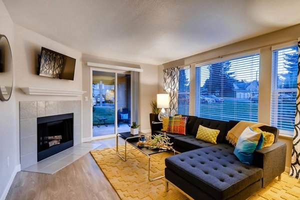 living room at Rivercrest Meadows Apartments