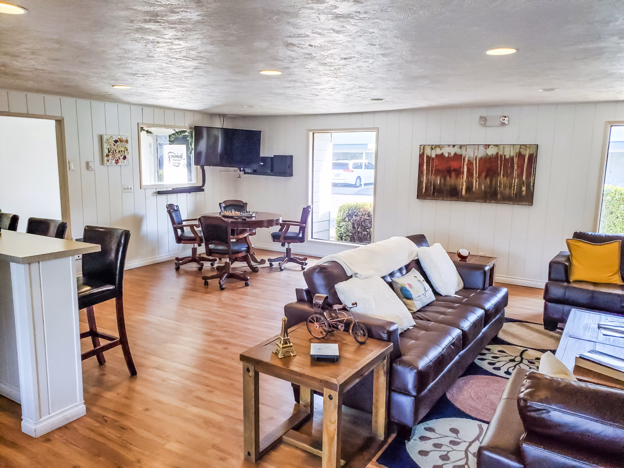 Clubhouse featuring modern design and leisure facilities at Meadowlawn Apartments